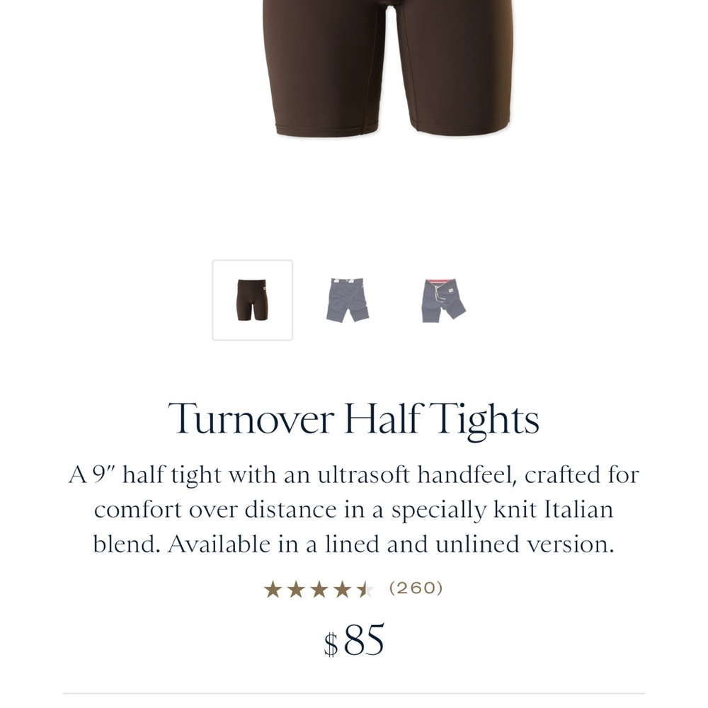 Turnover Half Tights - Brown